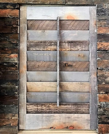 Reclaimed wood plantation shutters